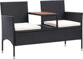 vidaXL Tuinbank 2-zits met Tafeltje 143 cm (poly rattan)